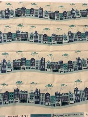 Sara Mulvanny for Cotton + Steel King's Road Cotton Fabric - Teal & Navy